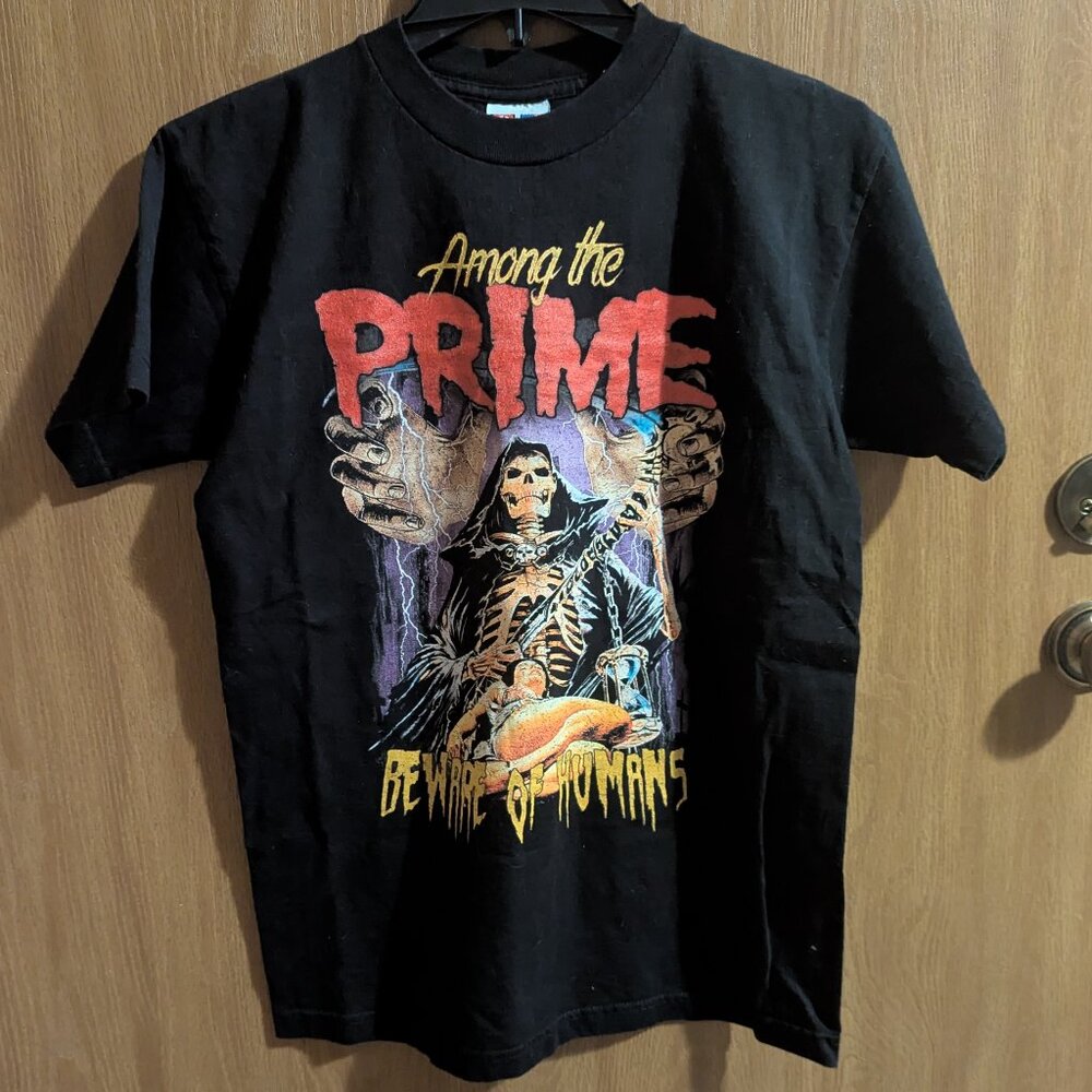 Among the Prime Beware of Human Black Graphic Tee, M